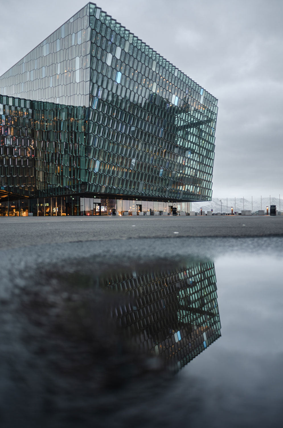 Le Harpa à Reykjavik en hiver